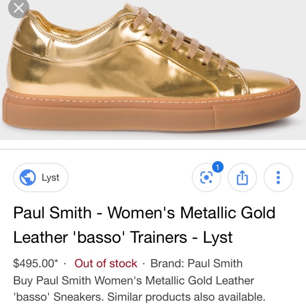 Paul Smith Metallic Basso Gold Shoes Sneakers - Picture 4 of 6